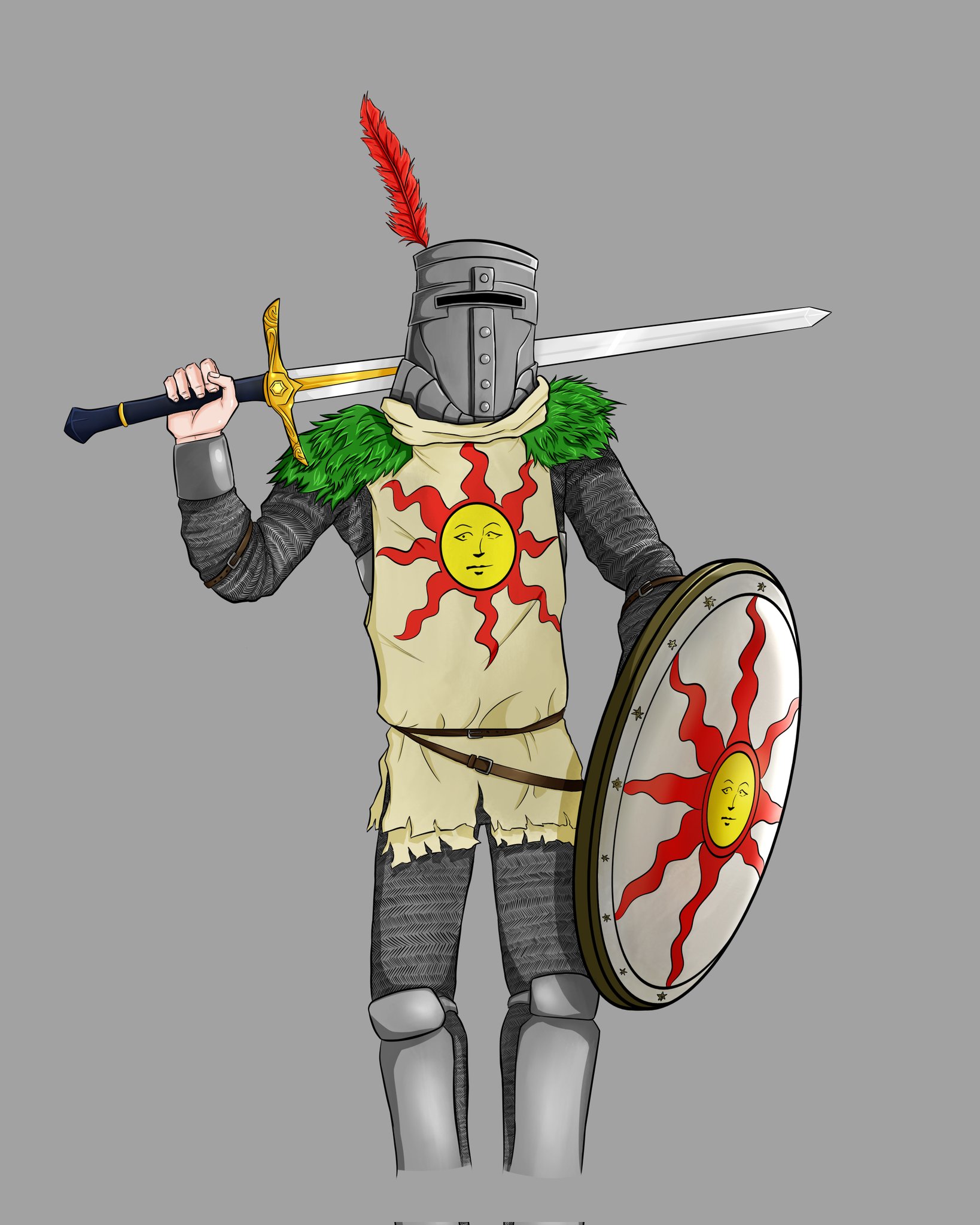 Unhype 🇵🇸 (COMMS OPEN) on X: "Me and a friend from IG engaged in jolly  co-operation to draw Solaire. She did Solaire with and without helmet  because she's an absolute Chad. #doublememe #