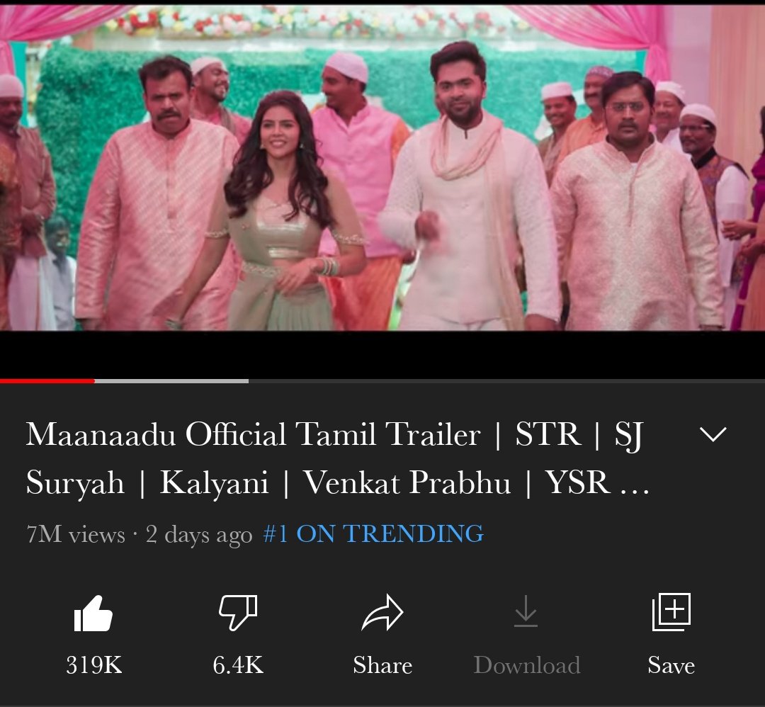 tiruvallurStrfc's tweet photo. Massive #MaanaaduTrailer Hits 7M+ Views With 319k+ Likes 👍🔥

▶️https://t.co/KtU0j6siFT

@SilambarasanTR_
@vp_offl @sureshkamatchi @iam_SJSuryah @thisisysr @kalyanipriyan @U1Records 

#MaanaaduTrailerWonHearts
#Atman #SilambarasanTR https://t.co/IkgE3Y9aHQ
