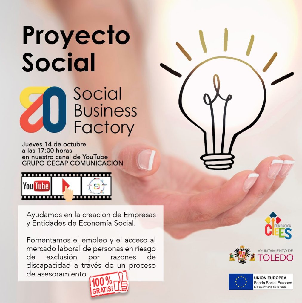 FactorySbiz's tweet photo. Vuelve Social Business Factory con más fuerza que nunca después del paréntesis de la pandemia. Os invitamos a una sesión informativa para poner en marcha nuevos proyectos: https://t.co/FRGy7W8V2k
@GCecap @toledoayto @EU_Commission https://t.co/MoWaqbmYQ7