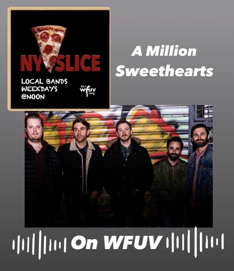 🌈Alisa Ali 🌈 (@airwavesali) on Twitter photo Grab a NY Slice 🍕with <a href="/amilsweethrts/">A Million Sweethearts</a> today on <a href="/wfuv/">WFUV Radio</a> 📻just after noon & 🎧more of their 🎶here: open.spotify.com/artist/6exYD1o… Grab a NY Slice 🍕with <a href="/amilsweethrts/">A Million Sweethearts</a> today on <a href="/wfuv/">WFUV Radio</a> 📻just after noon & 🎧more of their 🎶here: open.spotify.com/artist/6exYD1o…