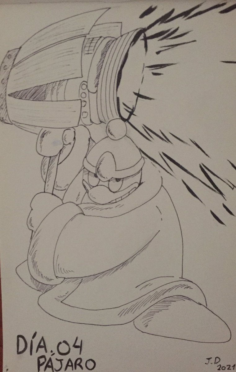 yinsarac's tweet photo. Día.04: Pájaro #Tintubre #inktoberalternative #Kirby #ReyDedede #Pajaro https://t.co/roqg2Ekpy2