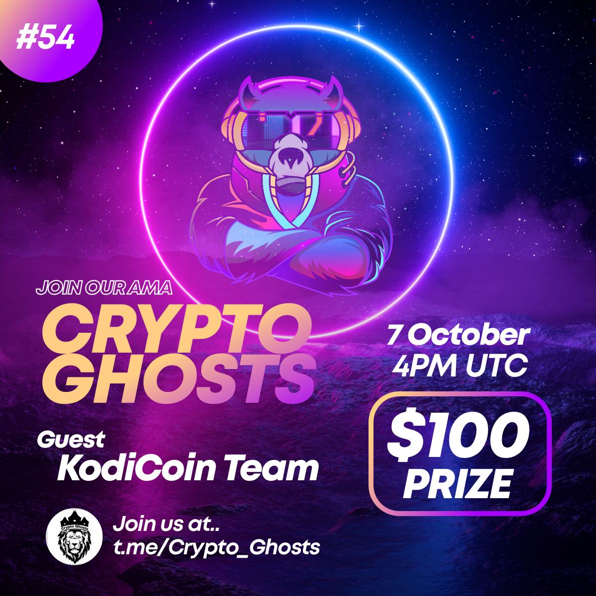 Crypto Ghosts (@crypto_ghosts1) on Twitter photo AMA Series with Kodicoin Official
🎁Prize: 100$ Busd
📆Date: OCT.7 , 2021 4:00 pm UTC
🏨 Venue: t.me/Crypto_Ghosts
Rules: t.me/Crypto_Ghosts1
Follow
@Crypto_Ghosts
<a href="/Kodi_Coin/">KODI Coin Official</a>
2. Like Retweet & Comment Your Questions (3 Questions) Tag 3 friends AMA Series with Kodicoin Official
🎁Prize: 100$ Busd
📆Date: OCT.7 , 2021 4:00 pm UTC
🏨 Venue: t.me/Crypto_Ghosts
Rules: t.me/Crypto_Ghosts1
Follow
@Crypto_Ghosts
<a href="/Kodi_Coin/">KODI Coin Official</a>
2. Like Retweet & Comment Your Questions (3 Questions) Tag 3 friends
