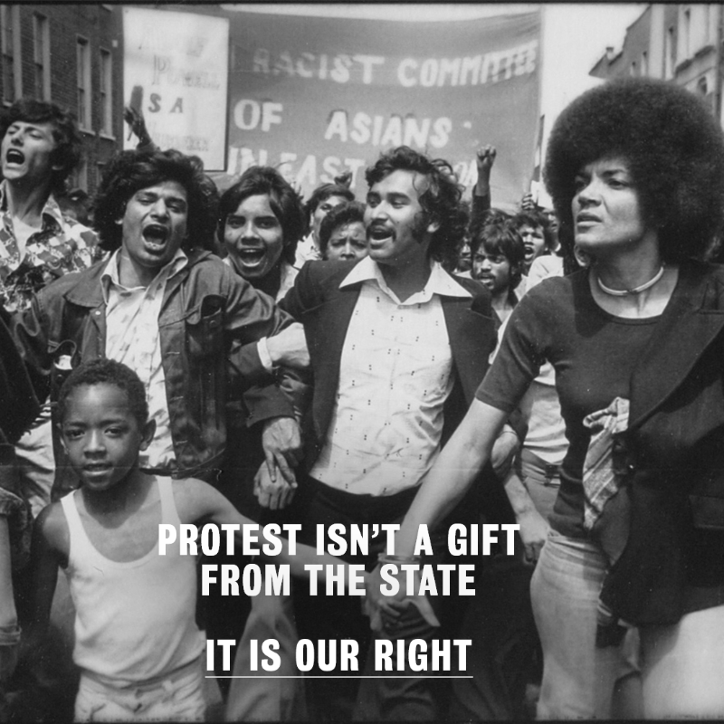 libertyhq's tweet photo. Protest isn't a gift from the State - it is OUR RIGHT

The #PolicingBill is an attack on everyone's right to protest. It must not become law. Sign the petition today.