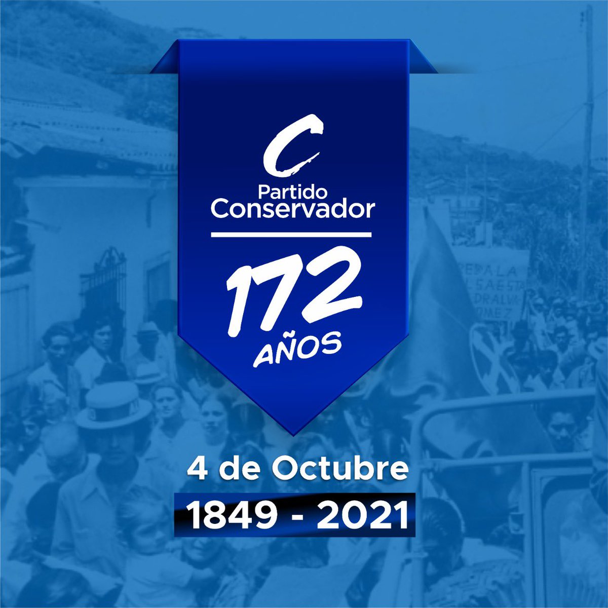 soyconservador's tweet photo. ¡Hoy celebramos 172 años de trabajo incansable por todos los Colombianos!

Hemos demostrado con hechos que somos la #FuerzaDeLasRegiones. Seguiremos izando nuestra bandera azul llenos de orgullo, defendiendo ideales por los que hemos luchado y que hoy son más vigentes que nunca. https://t.co/aUIp1hS4Ce
