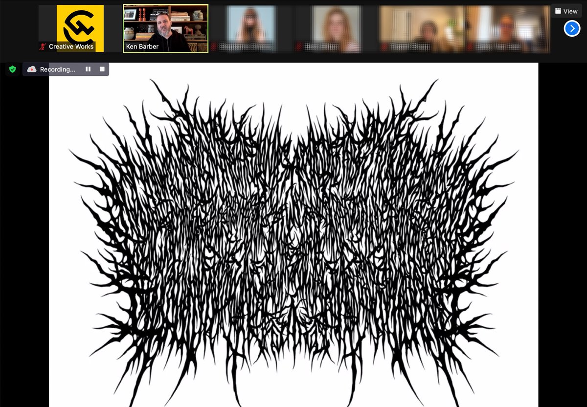 cworksco's tweet image. CONFERENCE: #CWC7 kicked off moments ago…And things are off to a strong start with Ken Barber's (@typelettering) hand-lettered logos workshop. Actual screenshot. #letteringhumor