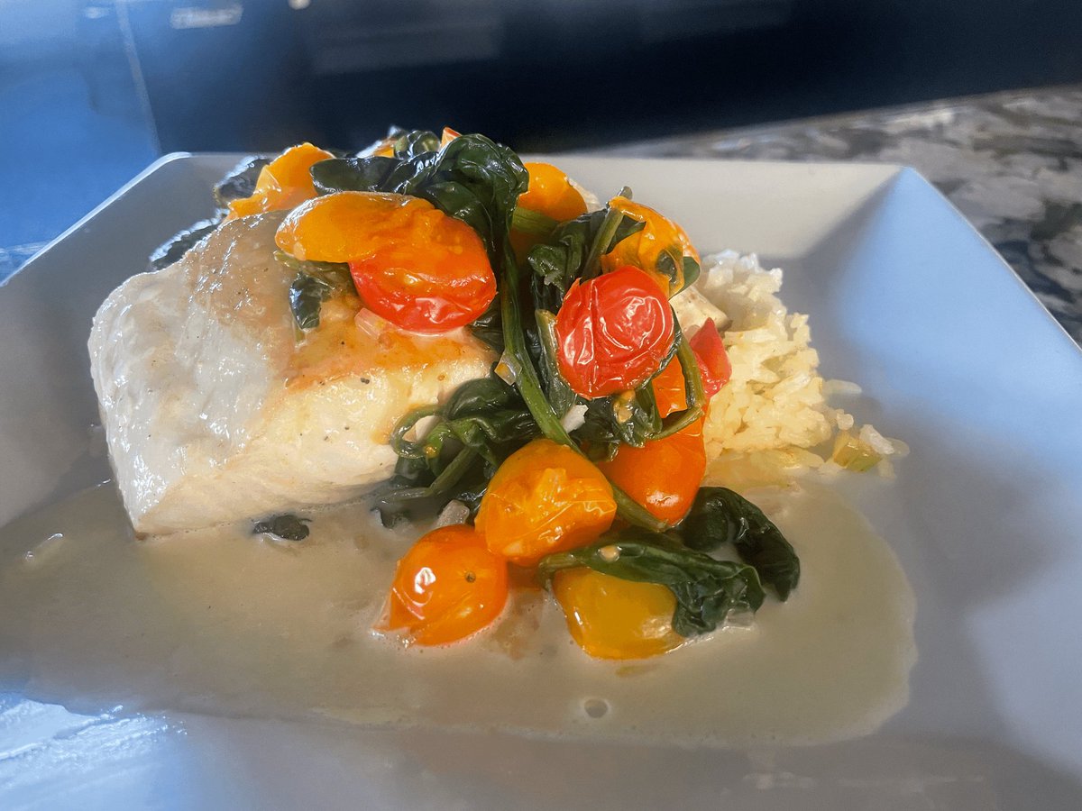 Today is the last day for Fresh Sturgeon on the Fresh Sheet! Come see us tonight!

Pan seared, accompanied with basmati rice, roasted Brussels sprouts &amp; finished with a citrus beurre blanc. fatolivesrichland.com/items/fresh-st…