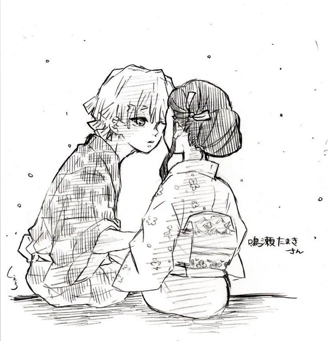 # RTした人のアイコンをシャーペンでさらさら自分の絵柄で描く見た人もやる
鳴瀬たまきさん有り難うございました😆🙏💕 