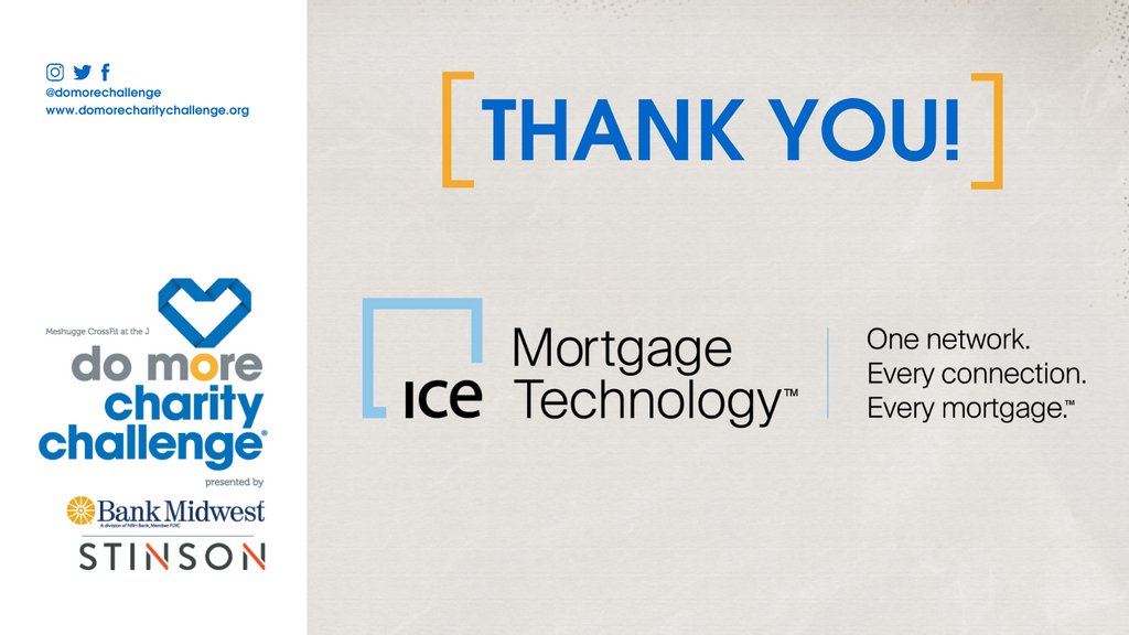 domorechallenge's tweet photo. Thank you, ICE Mortgage Technology, for your Training Sponsorship in support of the 2021 Do More Charity Challenge®! We could not have done it without you!⁠

To register, visit: https://t.co/SiYzqrl9cU⁠

⁠For more information, visit our website: https://t.co/TelYuGxcjt.⁠ https://t.co/vcu4lTwjLh