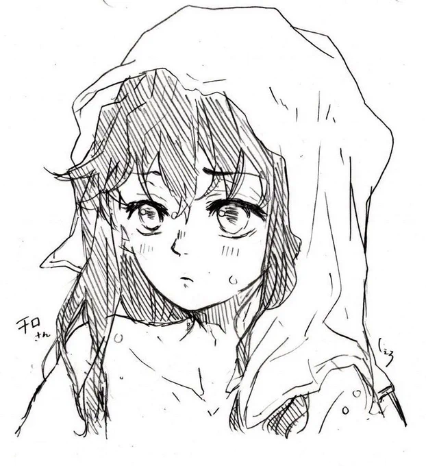 # RTした人のアイコンをシャーペンでさらさら自分の絵柄で描く見た人もやる
チロさん有り難うございました🙏💕 