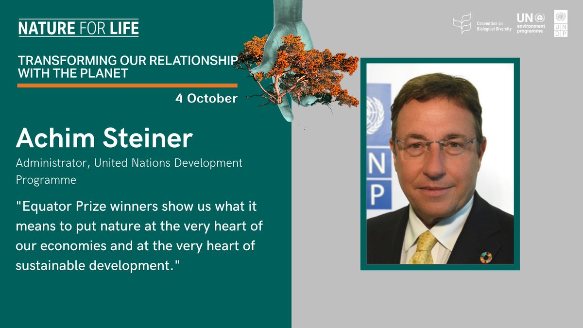 🔴Live: @UNDP Administrator @ASteiner is live now to introduce the #EquatorPrize Award Ceremony. Tune in to join the celebration of the 2021 winners from Indigenous Peoples and local communities from across the globe.
➡️Stream from #NatureForLife at natureforlifehub.org