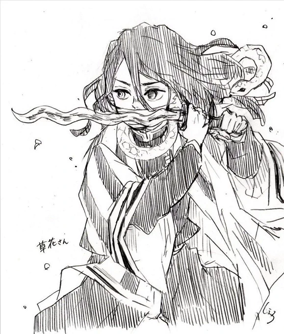 # RTした人のアイコンをシャーペンでさらさら自分の絵柄で描く見た人もやる
草花さん有り難うございました🙏💕 