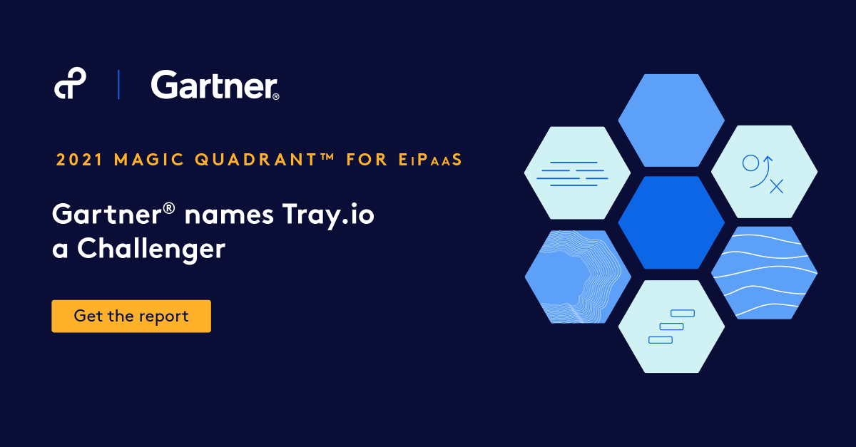 tray's tweet photo. 📢 Just published – https://t.co/iq17leslr2 was acknowledged as an Enterprise Integration Platform as a Service Challenger in the September 2021 Magic Quadrant for EiPaaS by @Gartner_inc.  

Get the full report: https://t.co/4YvYJmqwhJ #iPaaS #MagicQuadrant https://t.co/Qo3Y1ti3Dq