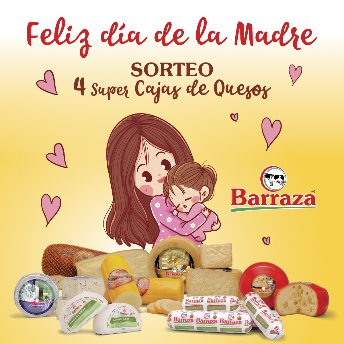 LacteosBarraza's tweet photo. #Sorteo Día de la #Madre 2021! 💗  

 Sorteamos *4 Super Cajas de Quesos* 🧀🧀🧀🧀

🎁🎊 Para poder participar seguinos en Instagram y etiquetá a 3 amigos en la publicación de Instagram. Participa todo el país.

Hay tiempo hasta el 13/10!! 🍀

Entrá en --> https://t.co/UhQRuPdxpi https://t.co/kIgm4OclFB