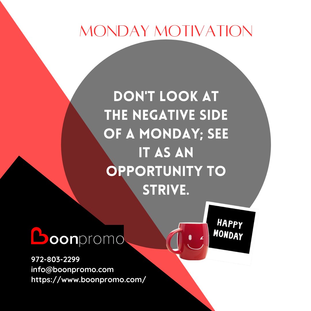 BoonPromo's tweet photo. Let's start our Monday with some Motivation and Positivity!
#MotivationalMonday #MakeOverMonday #positivethought #boonpromo https://t.co/kvlV0PjVpS