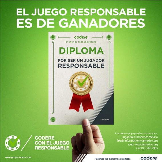 En Codere se reconoce al jugador responsable! #juegoresponsable #grupocodere