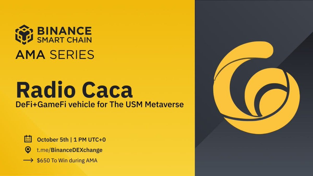😇<a href="/RadioCacaNFT/">Follow @RACA_3</a> a decentralized platform, #NFTs, and Play-to-earn #Games in a #metaverse on #BSC Network

-
Join #AMA for the insight and #Giveaways 
🌱 Follow <a href="/BinanceChain/">Binance Chain</a> <a href="/RadioCacaNFT/">Follow @RACA_3</a>
🌱 RT &amp; @ 3 friends
🌱 Join t.me/BinanceDEXchan…

$15 for 10 winners
