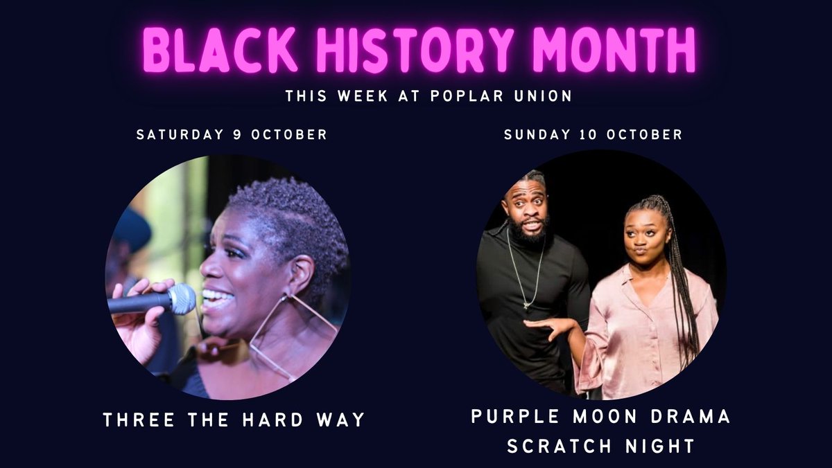This week we kick off #BlackHistoryMonth with our Three the Hard Way gig with <a href="/LynMusicLMG/">lyn gerald</a> on Sat from 7 PM and <a href="/PurpleMoonDrama/">Purple Moon Drama</a> Scratch Night on Sun at 7.30PM! 

Book Three the Hard Way buff.ly/3iw4Tjs
Book Scratch Night: buff.ly/3FjNO6i