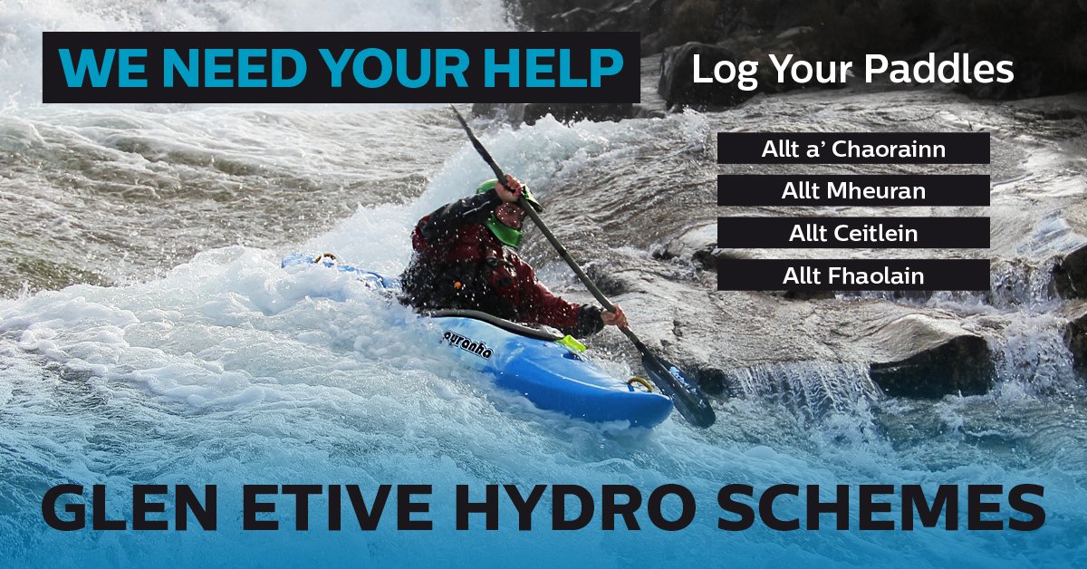 PyranhaKayaks's tweet image. Glen Etive Hydro Schemes: WE NEED YOUR HELP

Over the next 6 months, we need paddlers to submit details whenever they paddle the Allt a’ Chaorainn, Allt Mheuran, Allt Ceitlein, or Allt Fhaolain.

Read on: pyranha.com/blog/glen-etiv…