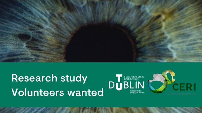 TU Dublin / OT Baile Átha Cliath (@wearetudublin) on Twitter photo Volunteers required for a research study investigating the interaction between eye colour and atropine eye drops to slow down myopia. For more information contact Tatiana/Gareth at mosaic@tudublin.ie Volunteers required for a research study investigating the interaction between eye colour and atropine eye drops to slow down myopia. For more information contact Tatiana/Gareth at mosaic@tudublin.ie