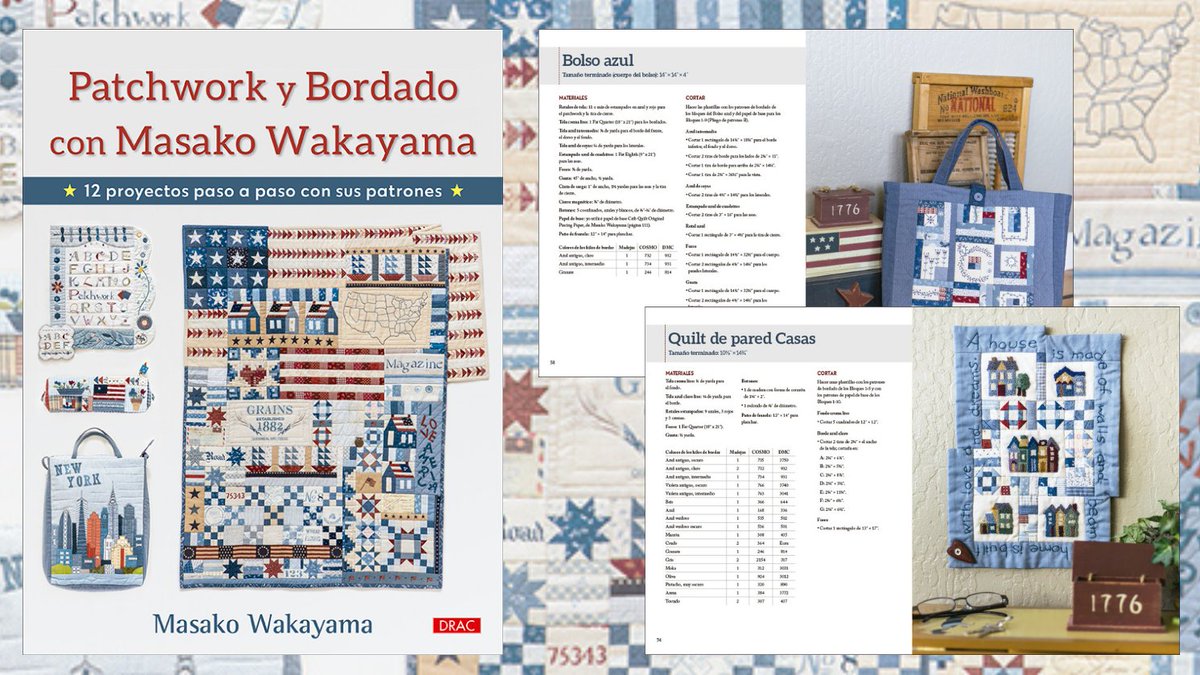 EditorialElDrac's tweet image. NOVEDAD OCTUBRE🔔
➡️Patchwork y bordado con #MasakoWakayama 
👉 @cribquilt 😍Nuevos proyectos de #costura, #aplicaciones #acolchado y bordado con técnicas del paper piecing y del bordado punch needle, con los que se logran unos resultados muy creativos.
➡️bit.ly/3De5pKH