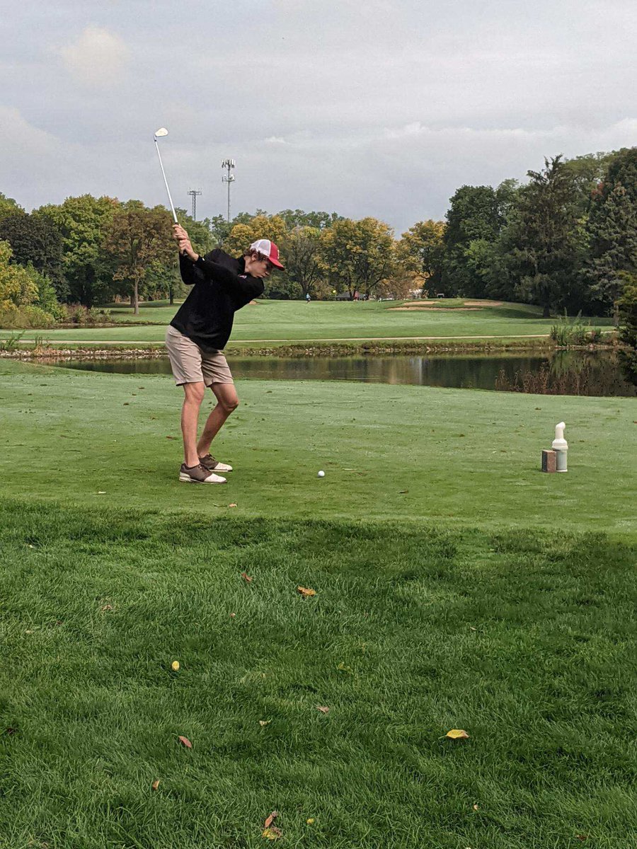 Andy Stone teeing of his first hole at Sectionals.  <a href="/BHSRaiders/">BHS Athletics</a>