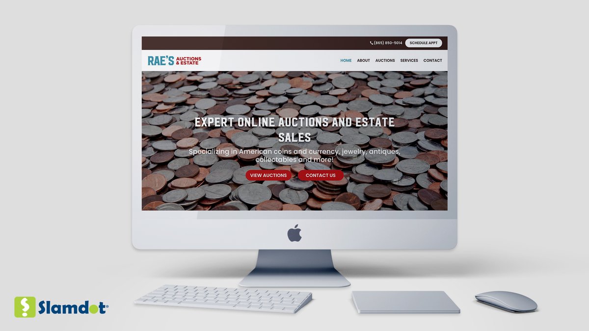 slamdot's tweet photo. You can bet we enjoyed designing and developing the site for Rae's Auctions and Estates! If you're looking to find or sell treasures, you can trust Rae's extensive knowledge. 

🏺  https://t.co/pTYnCo9PgZ 🏺

#KnoxvilleWebDesign #GraphicDesign #WebsiteDesigner https://t.co/7OCB1A7cIE