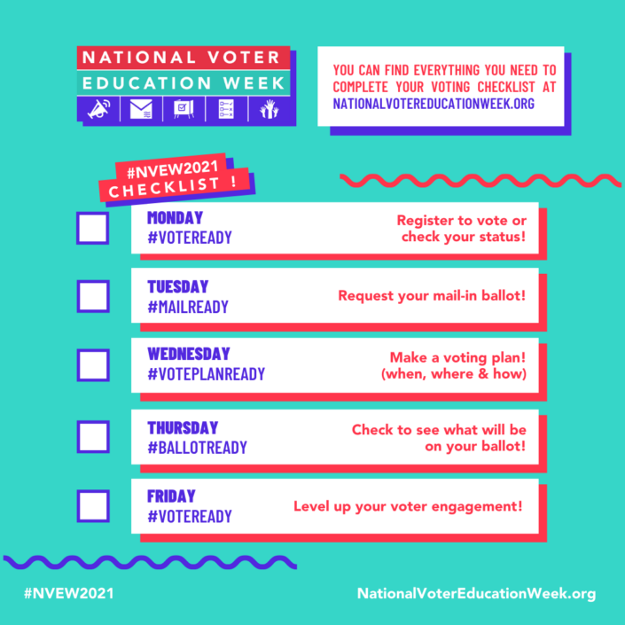 FrostburgCivic's tweet photo. Happy Monday and Happy National Voter Education Week, Bobcats! NVED has created a checklist to help you get #VoteReady for future elections. Mark that you're registered to vote off of your checklist today! https://t.co/pTXTkoEHOY