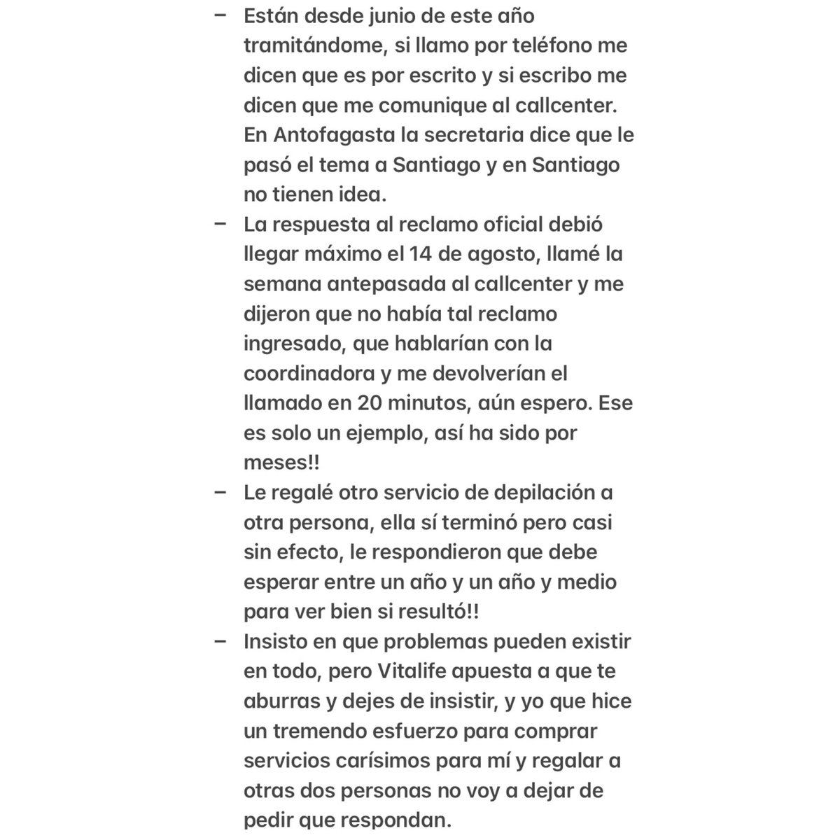 laquintaisiwaiz's tweet photo. #CyberMonday Es una lata recurrir a estas instancias públicas, pero tras haber intentando por todos los miedos solucionar directamente con la empresa les digo con mil fuerza, este #CyberMonday2021 NO COMPREN EN @ClinicaVitalife https://t.co/jvvrDjvbTF