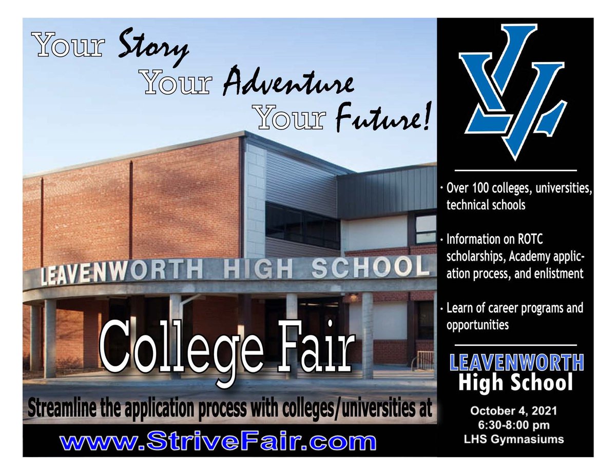 College Fair tonight.  It’s never to early to start planning your future. #college&amp;careerreadiness <a href="/PeteTweets453/">Leavenworth USD 453</a> <a href="/LVJamesV/">James Vanek</a> <a href="/mikekoontzLVAD/">Michael Koontz</a> @shaw_jered <a href="/AVID4College/">AVID</a> <a href="/dodeagrants/">DoDEA ETAC</a>