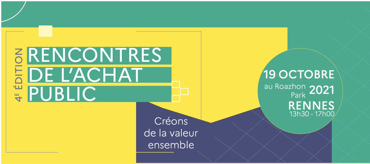 Venez rencontrer des #acheteurs publics, le 19 octobre, à Rennes, la PFRABretagne organise les 4ᵉˢ rencontres de l’achat public (entrée libre).

Ce salon est l’occasion pour les #acheteurs et les #entreprises de se rencontrer et d'échanger atour de problématiques.