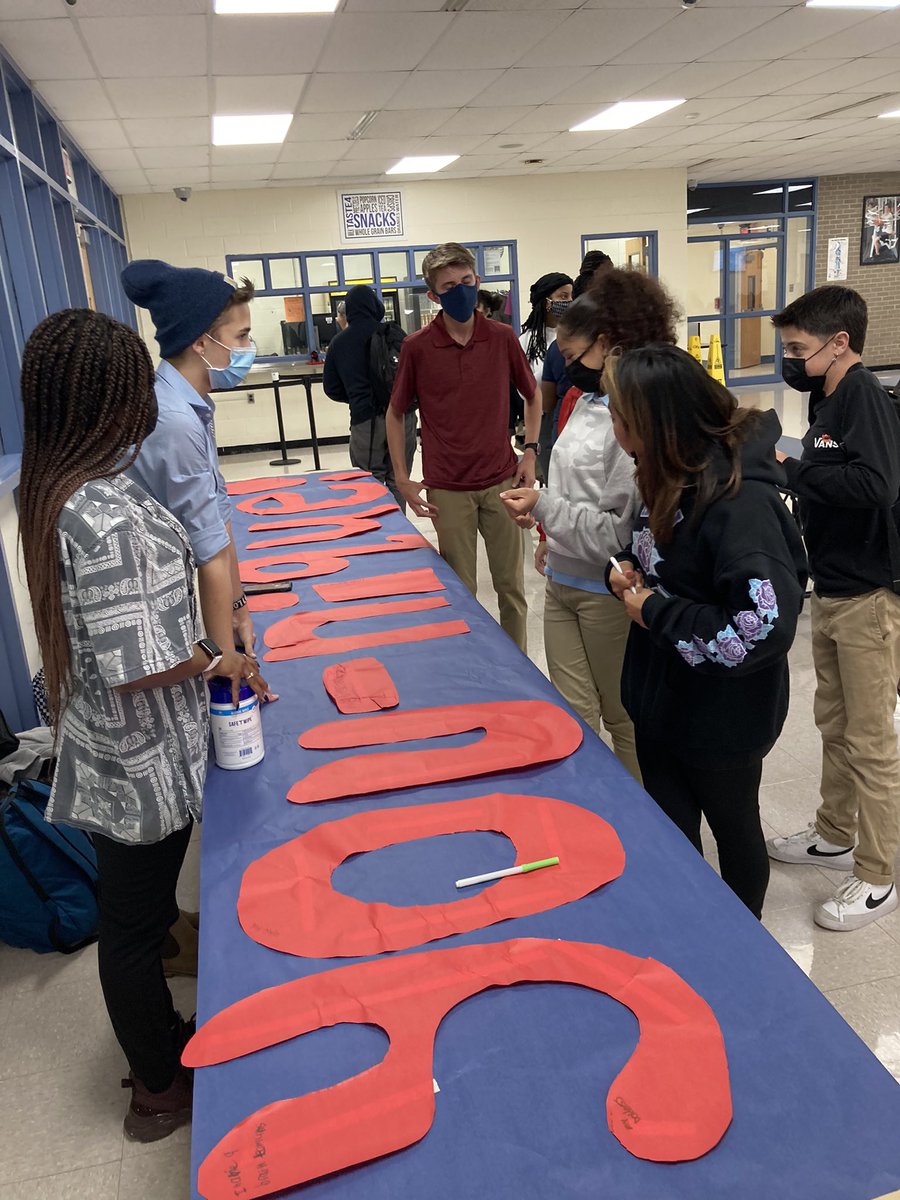 BCIT Medford Respect Week 2021!  Students signing banner with what makes them YOU-unique @BCITTWEETS