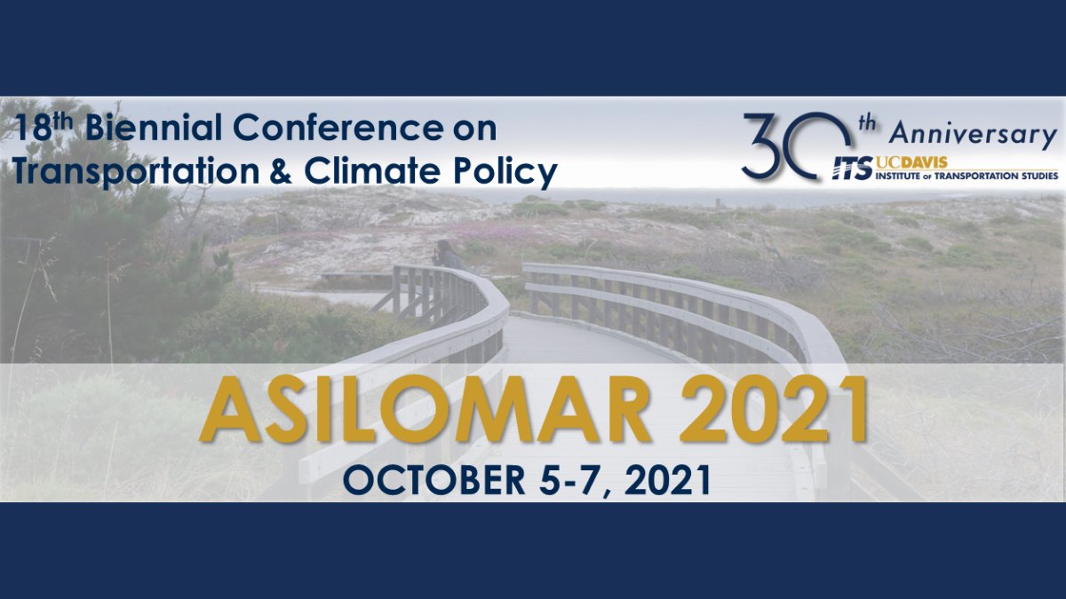 It is Asilomar week, folks!  Looking forward to seeing everyone at the 18th Biennial Conference on Transportation and Climate Policy!  We're gearing up for a great event. Will you be there?  #ITSasilomar2021