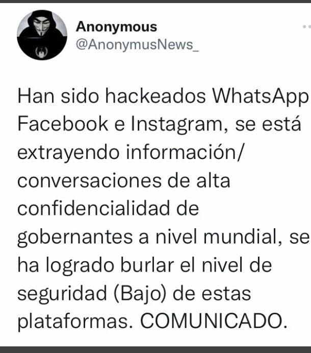 Steven__Ro's tweet photo. "Se va armar un mierdero... Se va armar un mierderoo"
#Anonymous https://t.co/pTE3rWR1JU