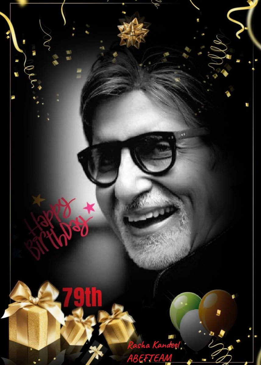big_rasha's tweet photo. @SrBachchan  @#ABEFTEAM 
Celebrating 79th Birthday
 Amitabh Bachchan ji ❤ 
God bless you always sir 🙏 
Happy Birthday Legend 🎂 🥳 🎉 https://t.co/pQSGE2ET5W