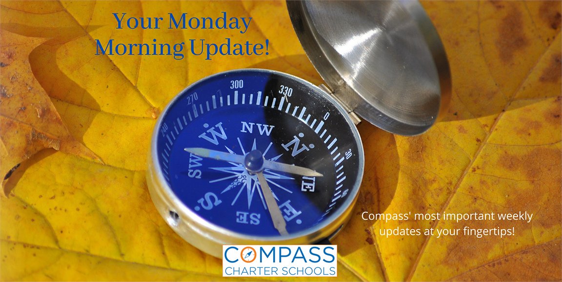 CompassCs's tweet photo. This week's #MondayMorningUpdate has posted to @ParentSquare!
This issue includes important #Compass updates, including #October #celebrations, exciting field trips like the San Diego Zoo & the CA Science Center, Instagram contest, upcoming #scholarships, & more!
#CompassNews https://t.co/dSIGyzwSWx