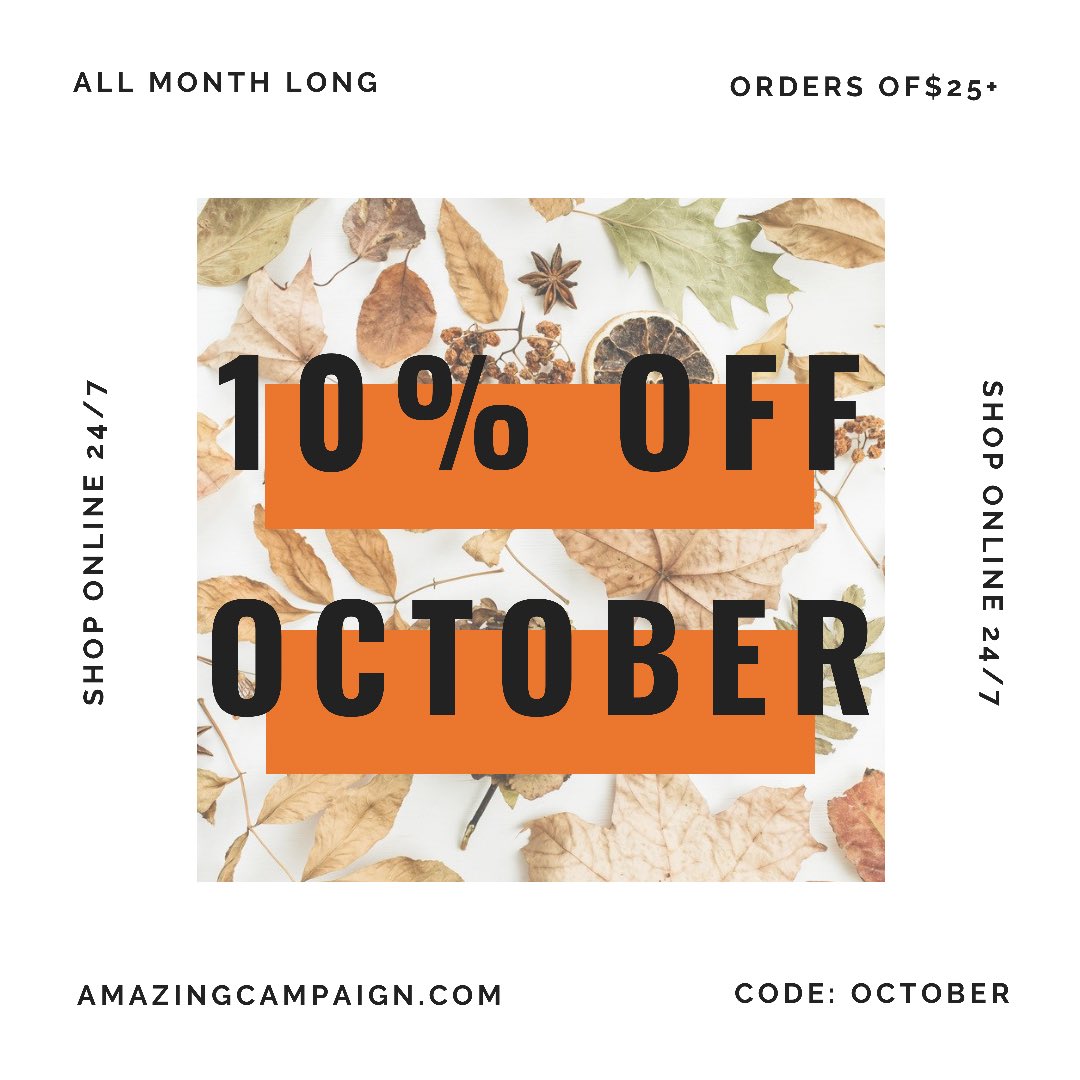 We’ve been busy and #ghosting you all quite a bit the last few months.

Please accept this #sale as our apology (and start stocking up on #holidaygifts)! 🍁👻🎃🍂