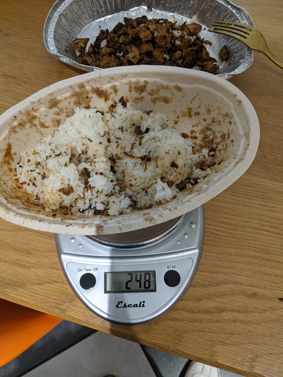 Our advice for shedding the pandemic paunch? You gotta weigh your food. 

Only 8% light on chicken today, <a href="/ChipotleTweets/">Chipotle</a>, but inexplicably you more than doubled the rice. The #Diet, #diabetes, and #Brotein crowds taking a tough loss today.