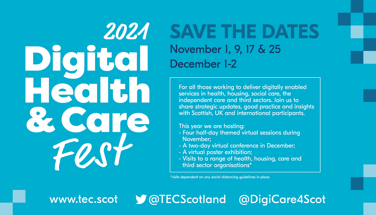 TECScotland's tweet photo. Doing digital research or service development? #DigiFest21 invites 300-word #PosterAbstract for a #VirtualExhibition
Staff or Students health, social care, housing, third sector or research. From 🏴& 🇬🇧& 🇪🇺& 🌍 ‼️By 11 October 2021. https://t.co/GNHuft0jNM https://t.co/J7kC89BGfQ