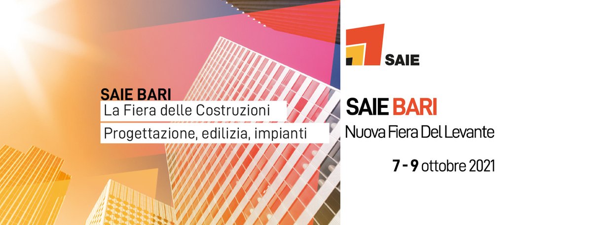Assoarchitetti's tweet photo. ALA partecipa al SAIE Bari 2021!

Sabato 9 Ottobre 2021 dalle 15.00 alle 17.00🗓

Per partecipare all’evento scarica il tuo biglietto 🎫  gratuito al seguente link:
👉 https://t.co/MZO2Jmhzb0 https://t.co/a85w7Lnn2h
