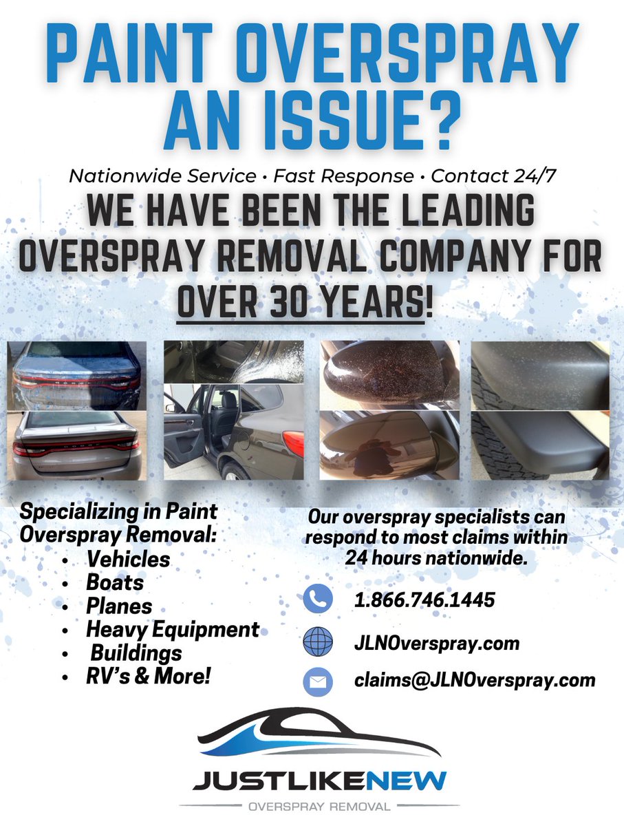 Jlnoverspray's tweet photo. #oversprayremoval #oversprayclaims #nationwideservice https://t.co/EpRmbbtkfX