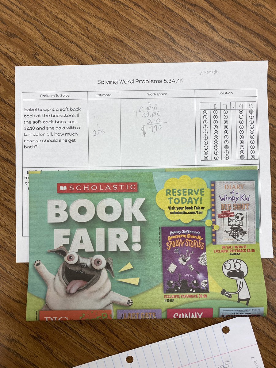 Getting 5th graders ready for the upcoming unit with a super fun success starter… shopping at the book fair with a $20 budget. Great way to accelerate learning! <a href="/ThousandOaksES/">Thousand Oaks ES</a> @NEISDCurriculum @BeehiveQueen314