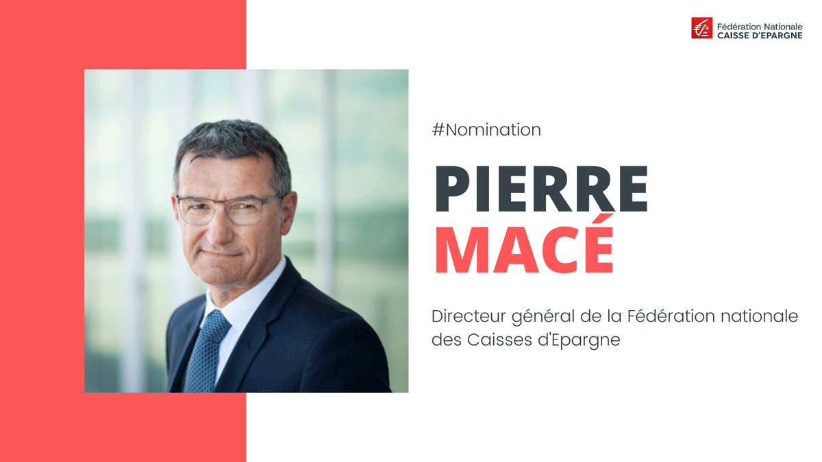 FNCE's tweet photo. Nous sommes heureux de vous annoncer la nomination de Pierre Macé en tant que Directeur général de la Fédération nationale des Caisses d'Epargne. 

Retrouvez notre #CommuniquéDePresse en cliquant ici 👉https://t.co/YG3FEmJDpv #COOP #RSE https://t.co/pl7ms5tWB4