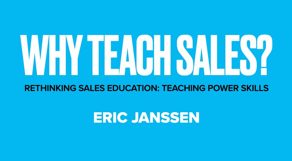 ewrjanssen's tweet photo. For decades, business schools have avoided teaching sales, despite the fact that it is one of the top in-demand jobs of the future, and consistently ranks as one of the top priorities of company executives. 

Time to figure out why... https://t.co/4IXWVmEYSh