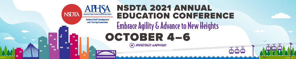 APHSA1's tweet photo. We’re kicking off Day 1 of #NSDTA21 w/ LaTrece Thompson @IndianaDCS; Mike Byers @ThePACWRC, David Stillman @waDSHS &amp; @wareingevans. Looking forward to lots of great content focusing on training, instructional design, workforce dev, evaluation, research &amp; more! https://t.co/ZK1izM2PXc