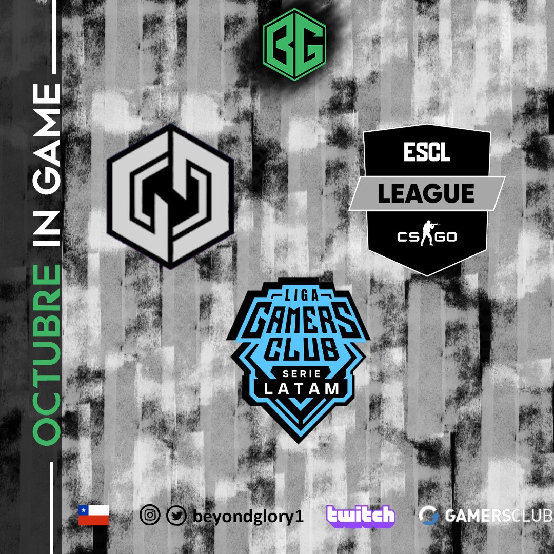 Octubre se viene foeeerte.

Como se cayo whatsapp e Instagram, anunciamos por acá lo que se nos viene en octubre.

Hoy nos puedes acompañar en twitch desde las 20:30 H (ESCL_LEAGUE)

#goBeyondglory