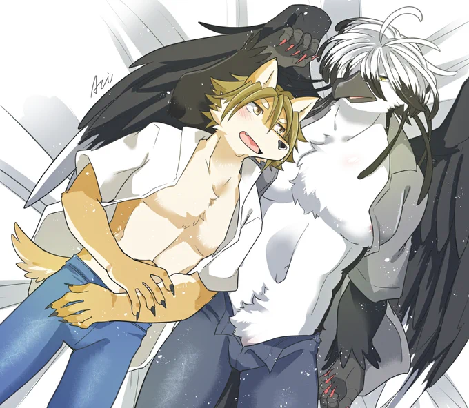 犬×鳥の創作本、通販開始しました!と告知しようとしたらすでに無くなっていました…すいません…
当日のポスターだった絵と本のちょっとした蛇足落書きで茶を濁します…🐶🦅 