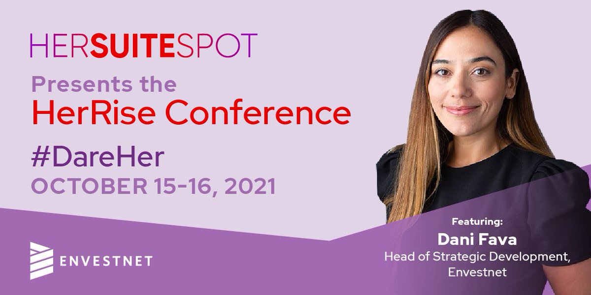 Envestnet_'s tweet photo. Join @ENVDani, Head of Strategic Development, at the HerRise Conference. Her fireside chat is just one of the great sessions challenging women of color to reimagine their futures and dream big. #DareHer @HerSuiteSpot https://t.co/Rrpgpz3SyM https://t.co/kjg8r5O60t