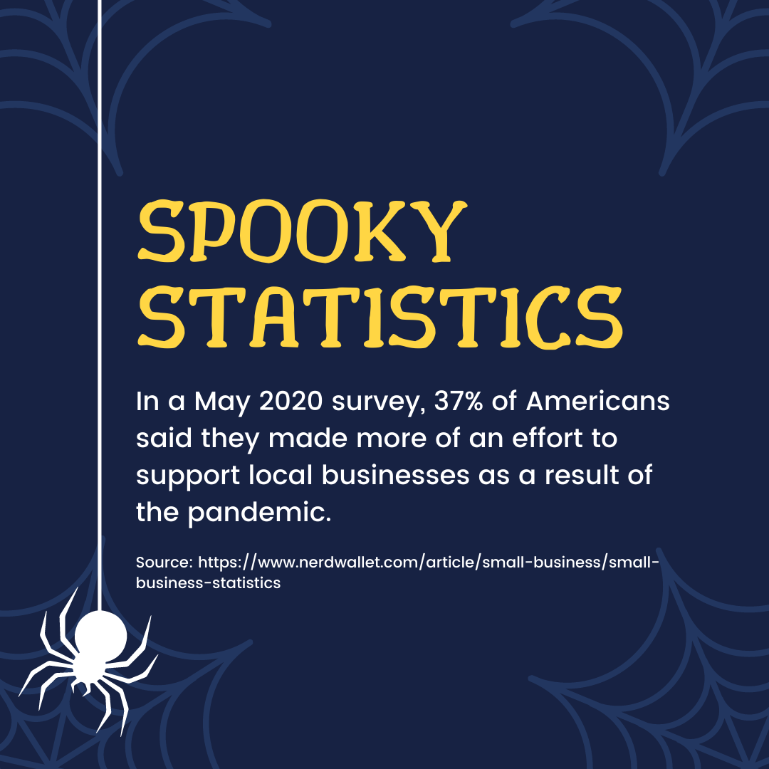 DBCommunication's tweet photo. #SpookyStatistics: In a May 2020 survey, 37% of Americans said they made more of an effort to support local businesses as a result of the pandemic. Have you made more of an effort to support small businesses?
#DBCommunication #leadership #coaching #training #diversity #inclusion https://t.co/0Ww41iCfkk