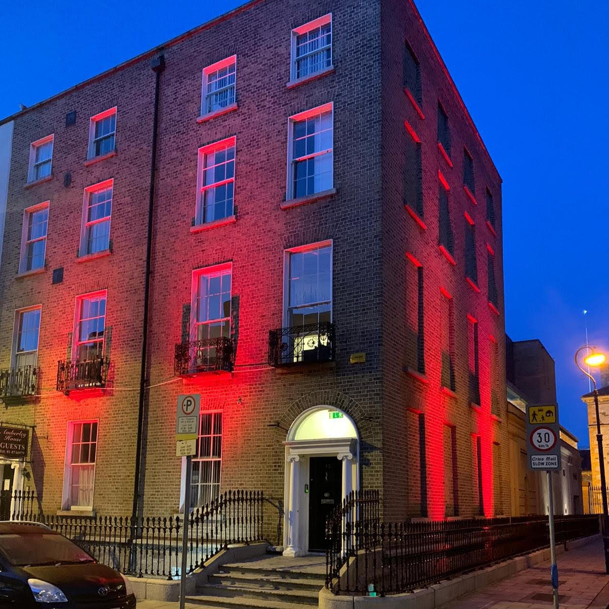 Carrollsgifts's tweet photo. At Carrolls, we are proud to support the Dublin Fire Brigade and #FireSafetyWeek. To show our support we will light our head office in red this week. #SeeRedSTOPfire #FireSafetyIRE #STOPFire https://t.co/SrQyDNrAeJ