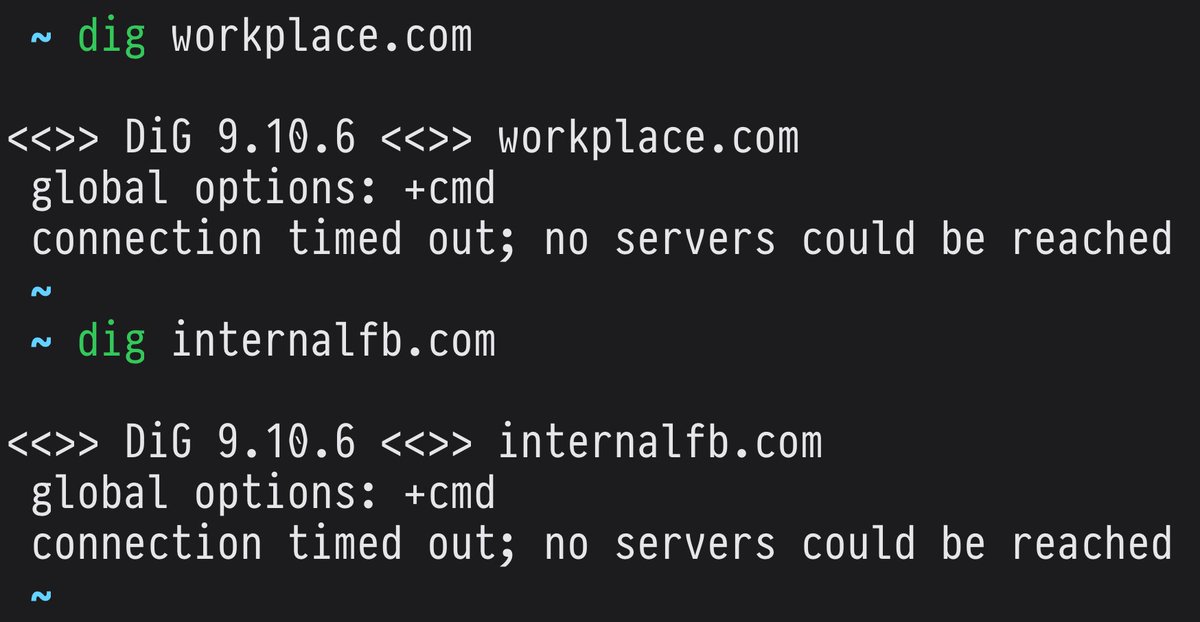 wongmjane's tweet photo. Facebook’s Workplace and internal site are also having DNS issues

where can FB employees file the SEV now? https://t.co/wjCCviEccL